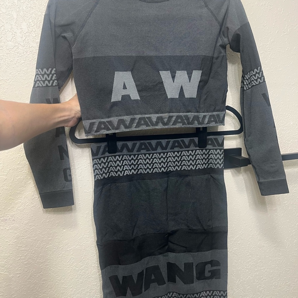 Alexander Wang x H&M Black & Gray Crewneck Top with matching skirt
